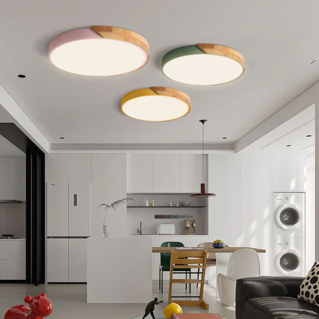 Plafonnier Nordik – Éclairage LED Scandinave en Bois