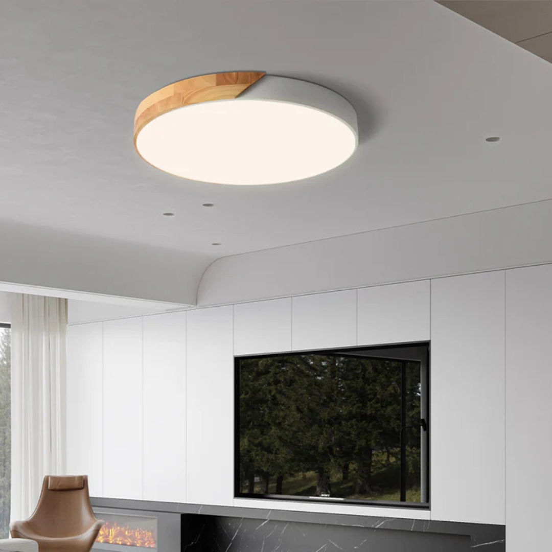 Plafonnier Nordik – Éclairage LED Scandinave en Bois