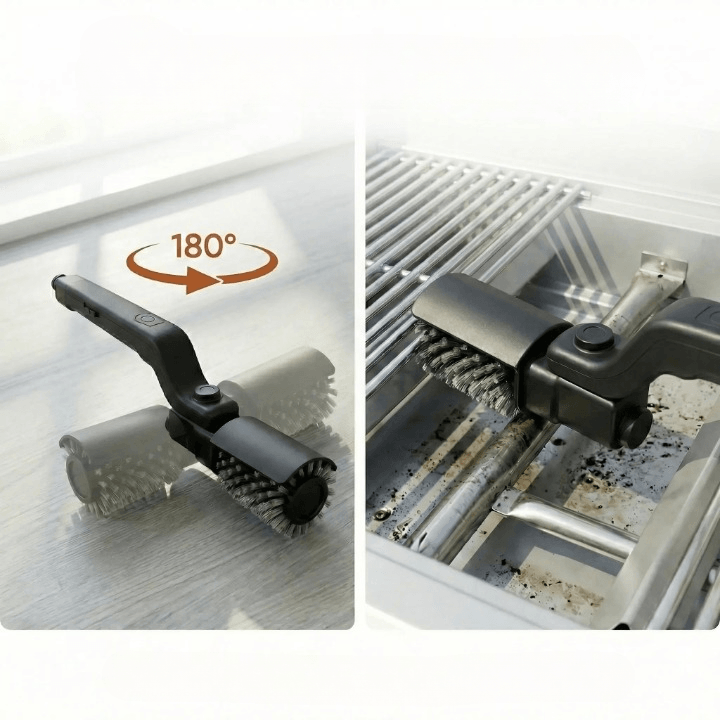 Grill'Éclat – Brosse à Gril Électrique Rotative